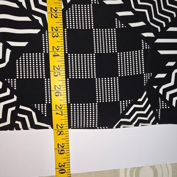 Style & Co Cardigan Women Large Black White Open Waterfall Geometric Long Sleeve - Picture 8 of 9